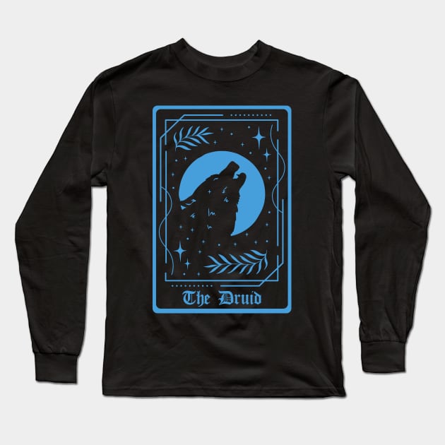 D&D Druid Class Tarot Card Long Sleeve T-Shirt by Sunburst